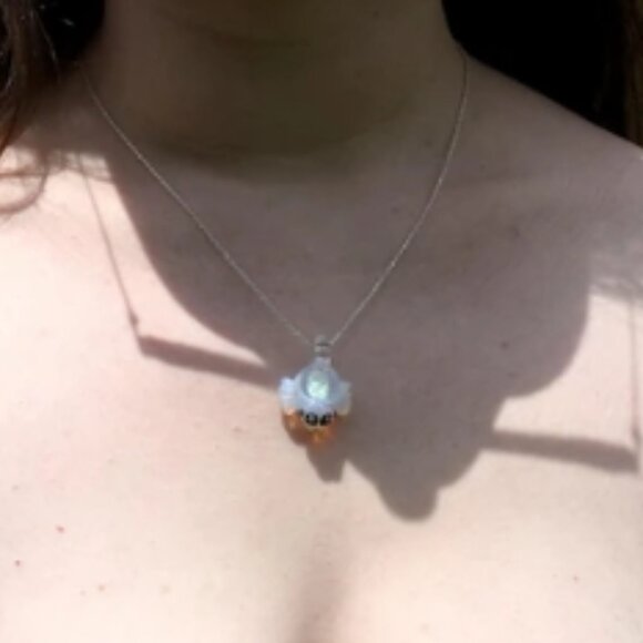 Glass Jumping Spider Pendant - Heady Glass Opal Pendant - Opal Necklace - Picture 1 of 7